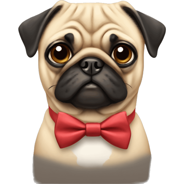 Pug wearing a bow tie emoji