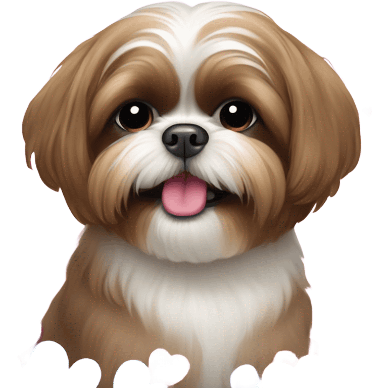 make me a sticker of a brown shih tzu that is in love  emoji