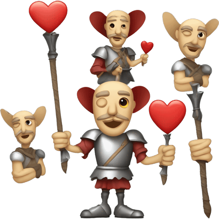 Don Quixote holds a heart in his hand emoji