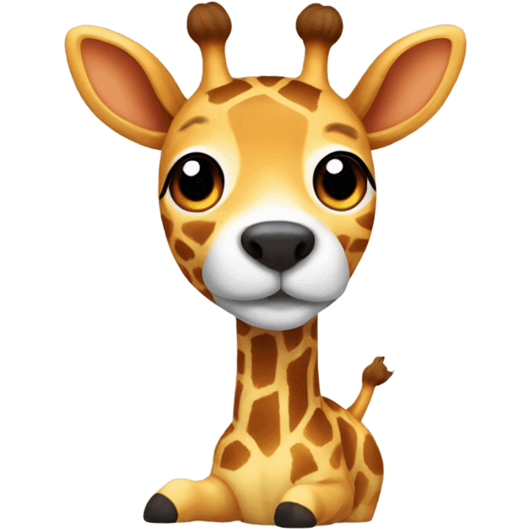 A giraffe with the body of a corgi emoji