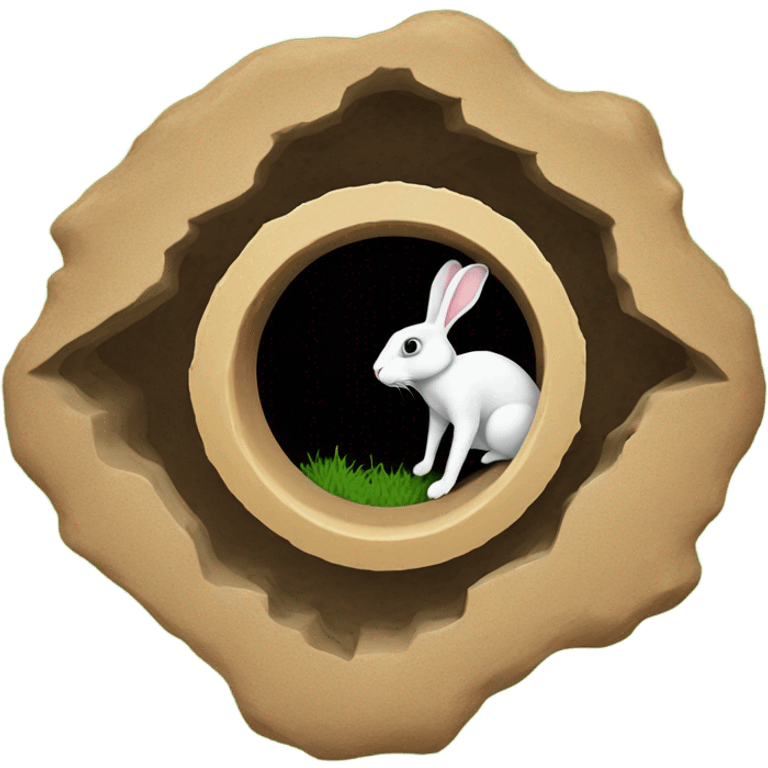 Hole with a rabbit running in it  emoji