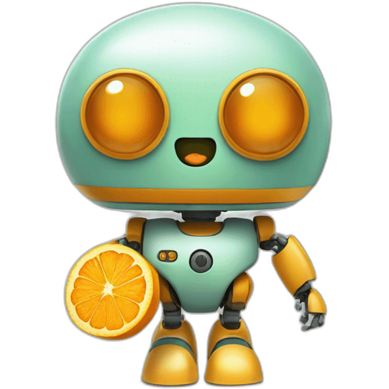 cute kumquat robot emoji