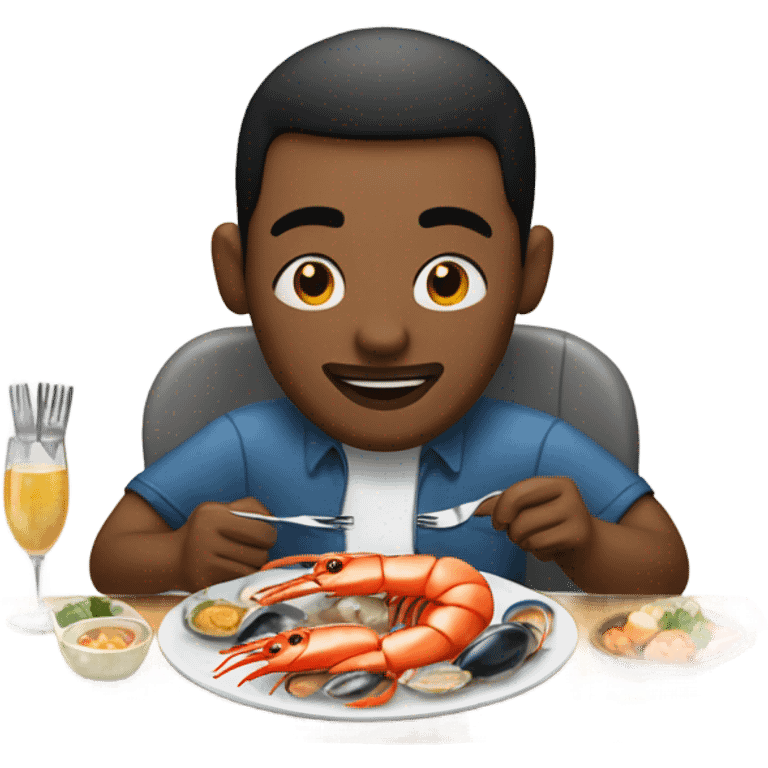 Man eating seafood emoji