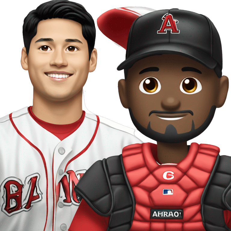 shohei ohtani with a black man emoji