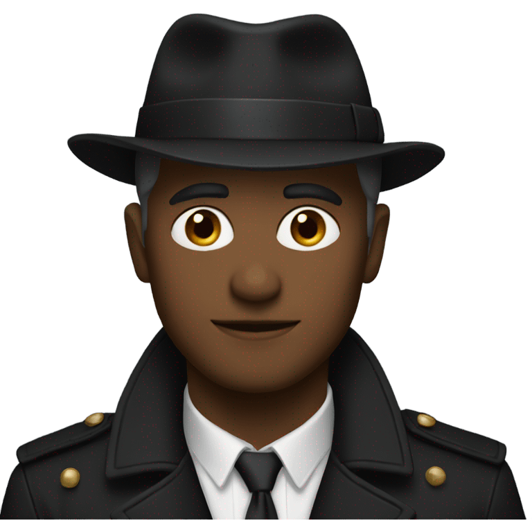 man wearing black trench coat emoji