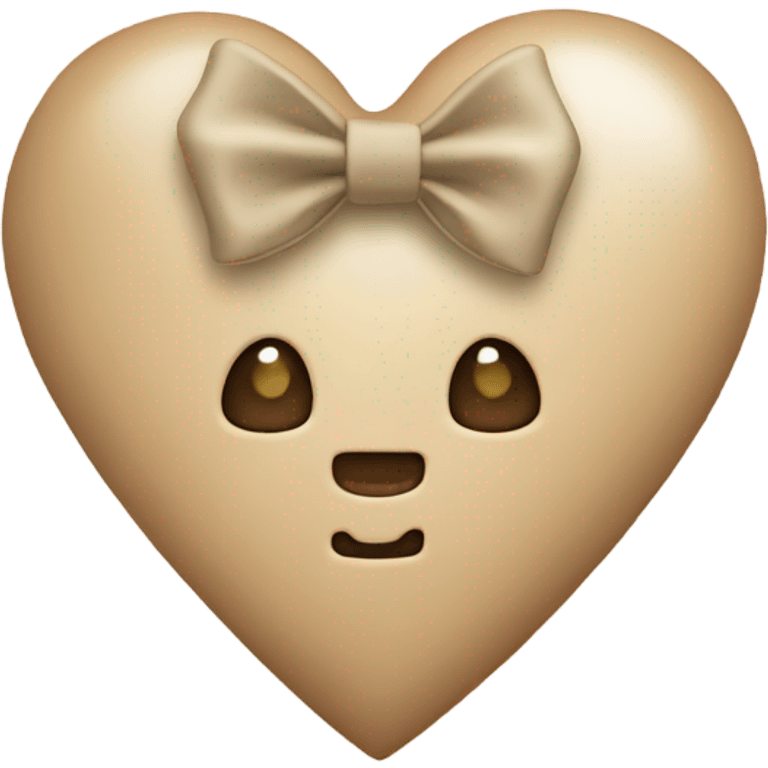 Beige heart with beige bow emoji