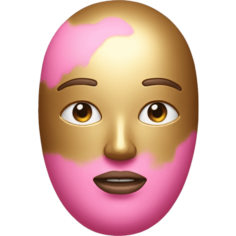 pink and gold beauty blender no face emoji