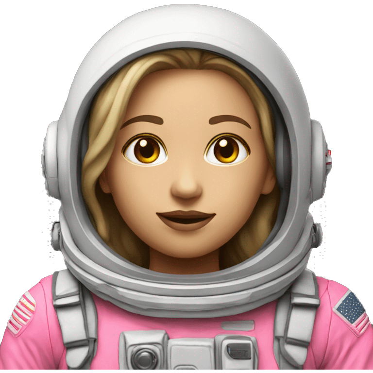 an astronaut neon pink white female emoji