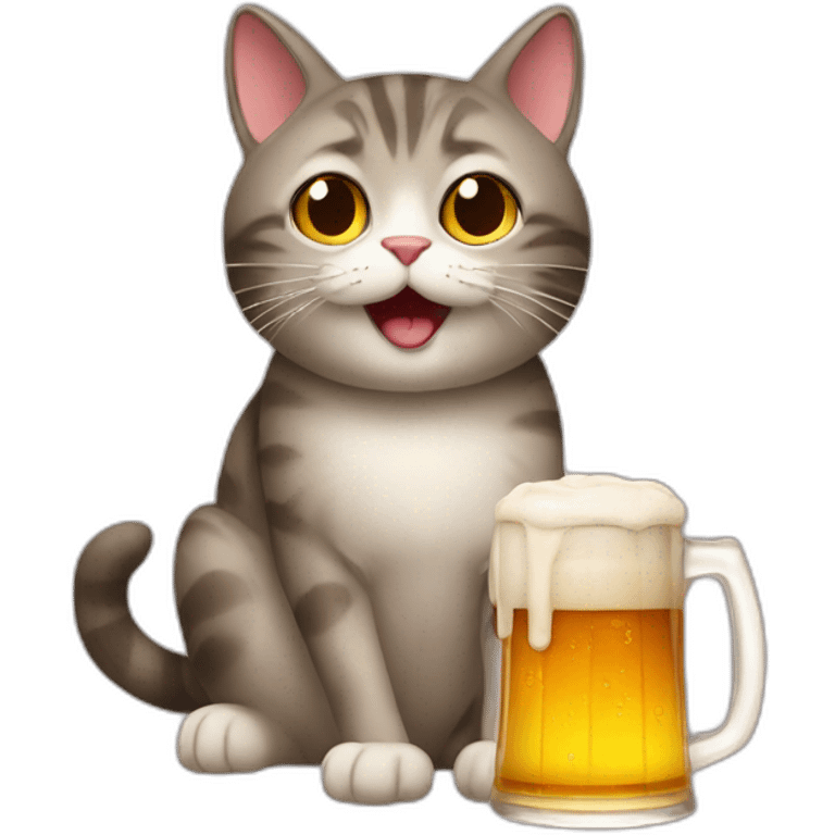 Cat with beer  emoji