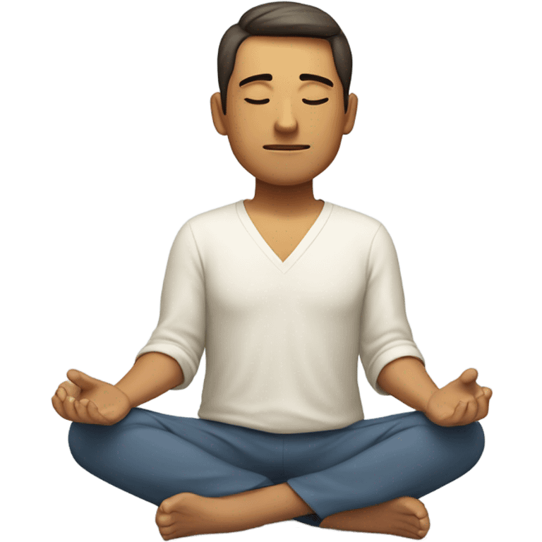 A man in the lotus pose practicing yoga, exuding tranquility and focus. emoji