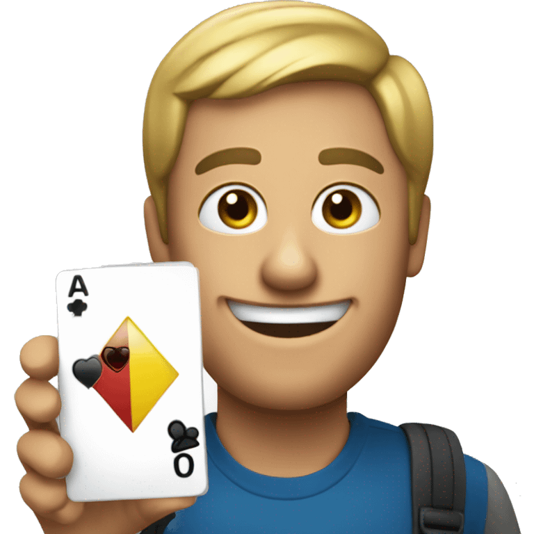 Holding an UNO reverse card looking smug emoji