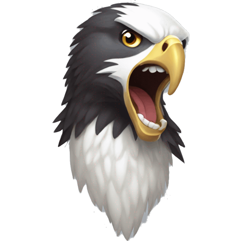 Bald eagle screaming America emoji