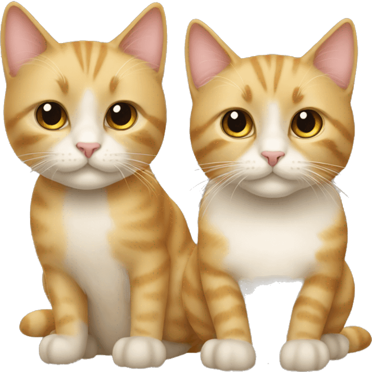 Two cats, one is golden, one is creamy emoji