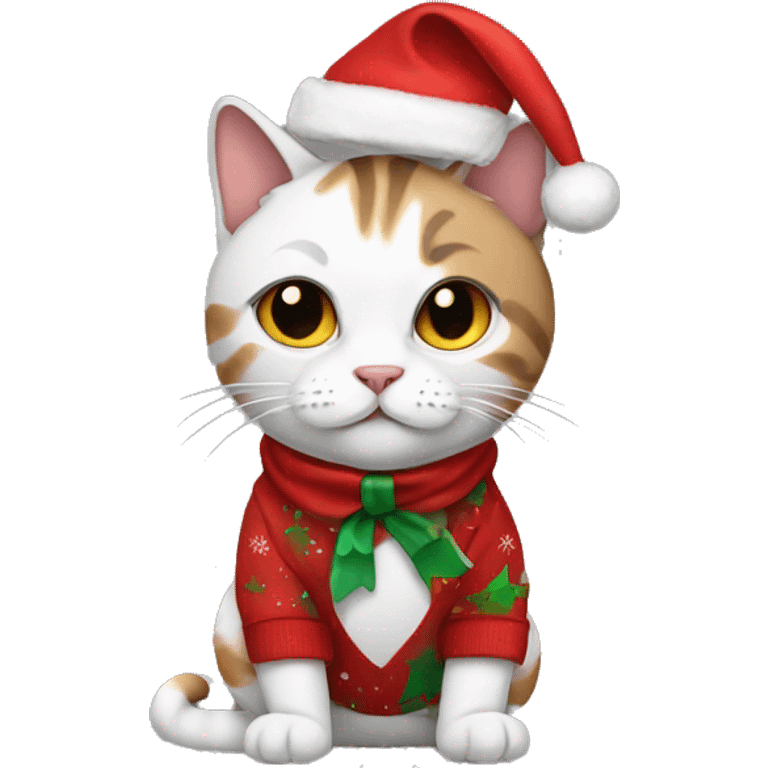 Cat wearing Christmas clothes  emoji