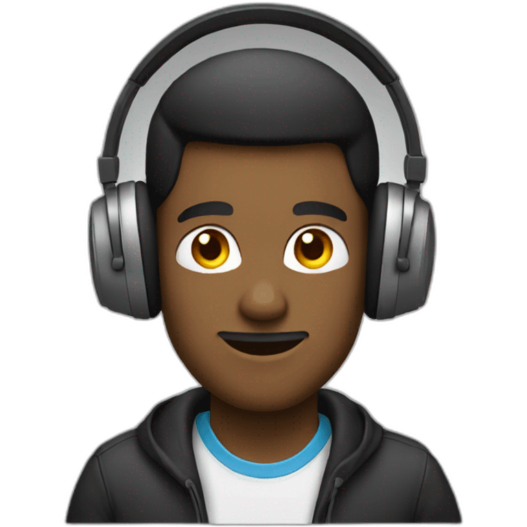 a guy wearing headphones emoji