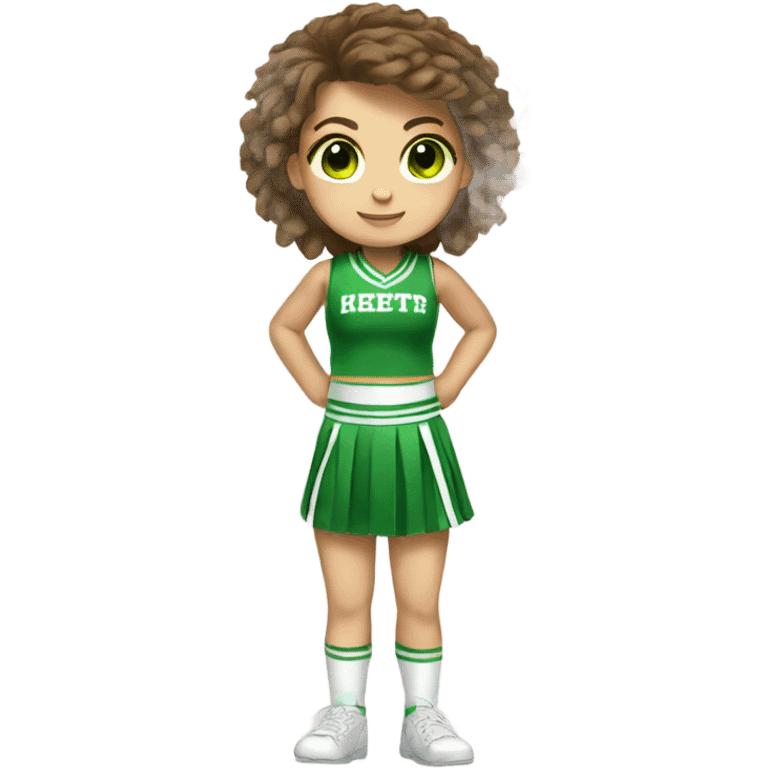 cheerleader full body brown hair green eyes emoji