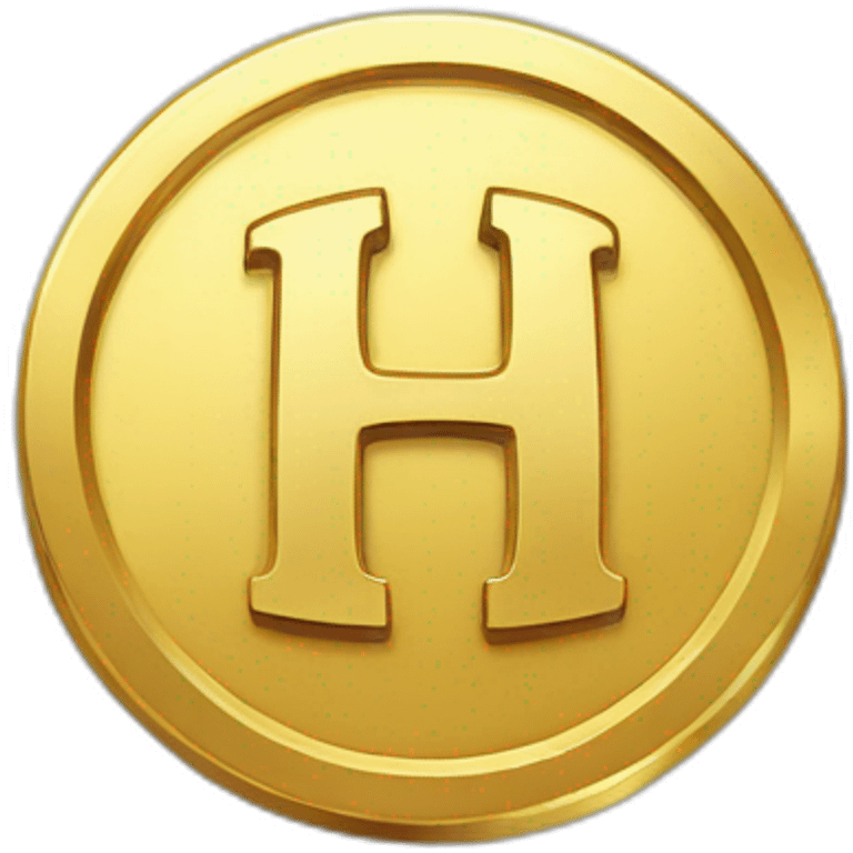 gold coin with "HC" symbol emoji