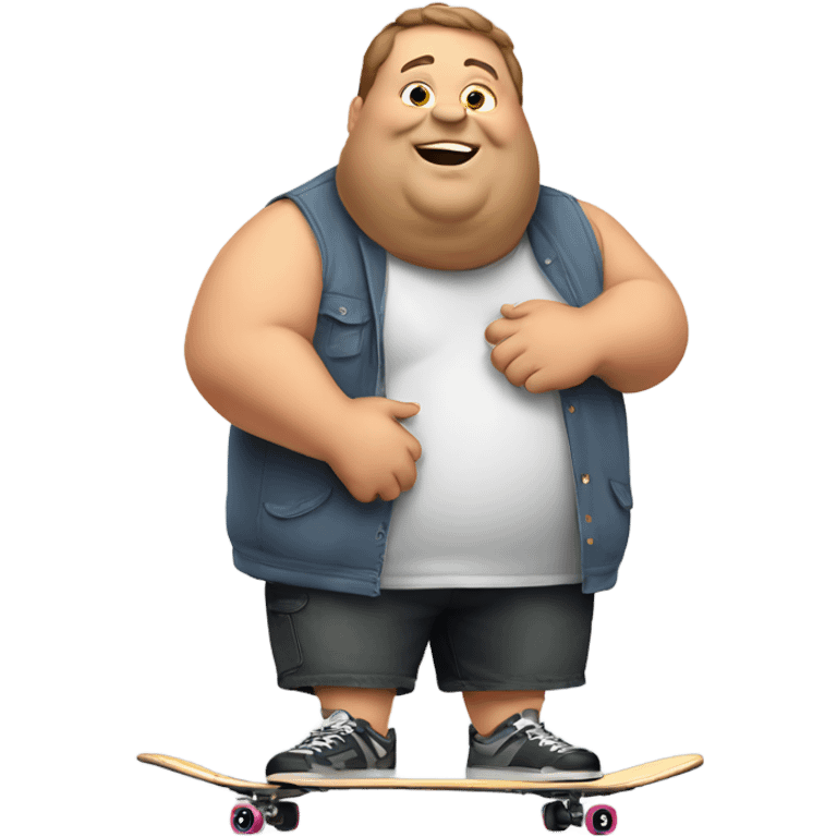 fat guy with skateboard  emoji