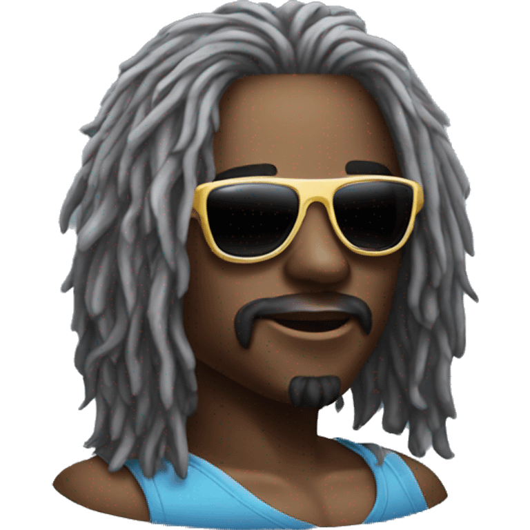 Wale with a wig and sun glasses emoji