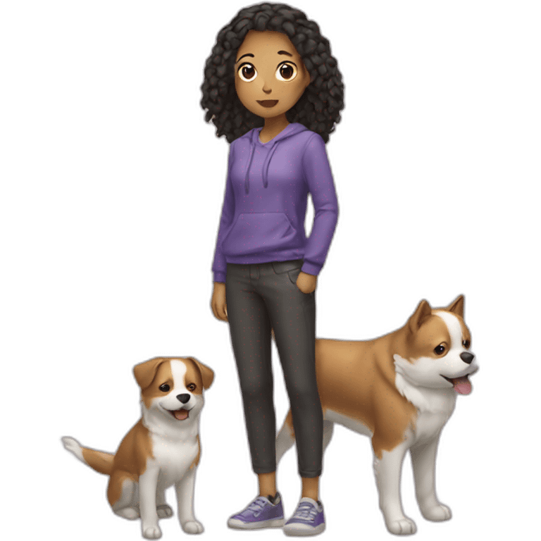 girl with a shitsu dog emoji