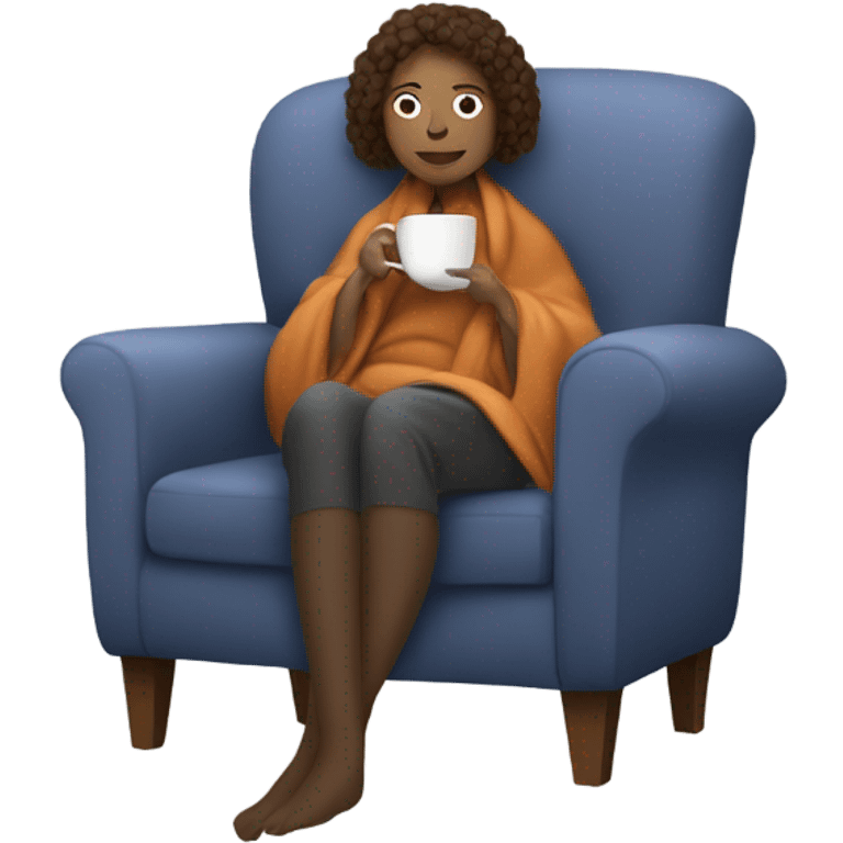 Woman drinking tea all cosy  emoji