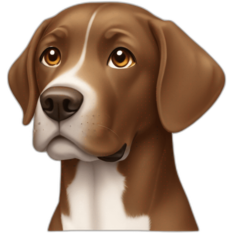 brown labrador with white patches emoji