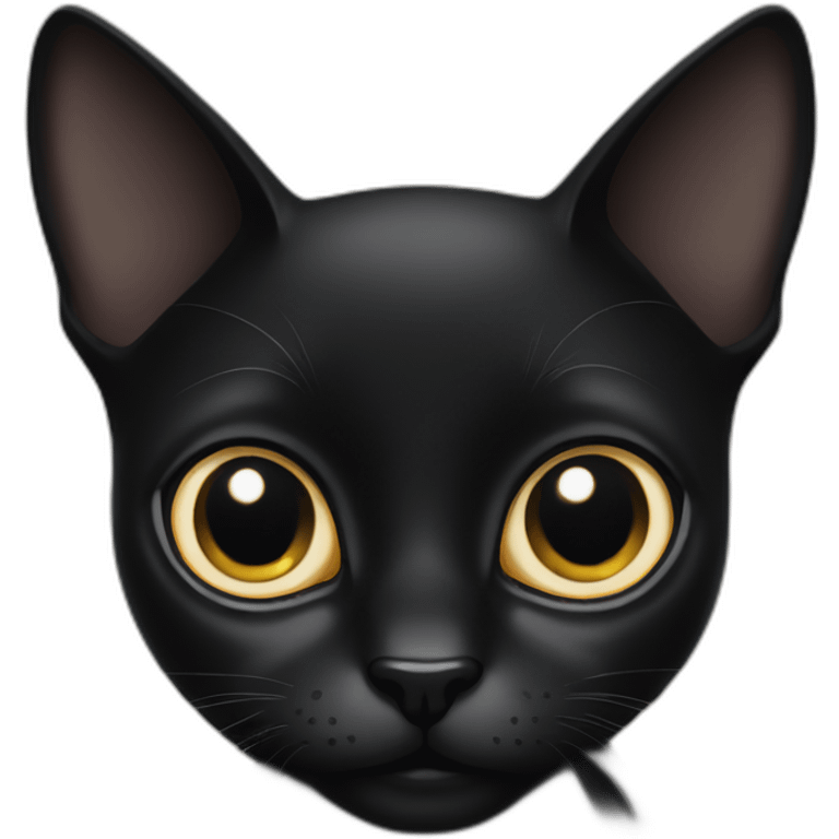 Black cat big eyes emoji