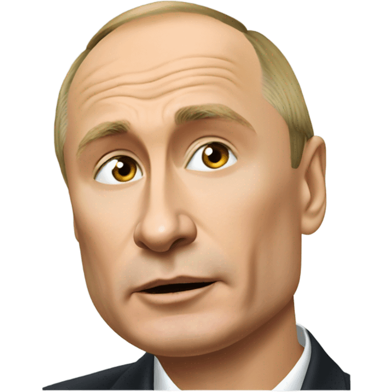 Vladimir Putin putting on makeup emoji