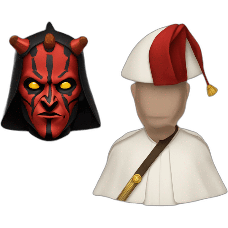 Darth maul with papal hat and robes emoji