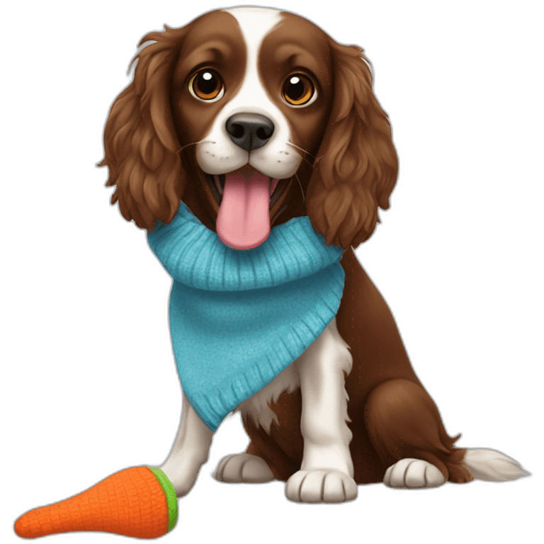 spaniel eating a sock emoji