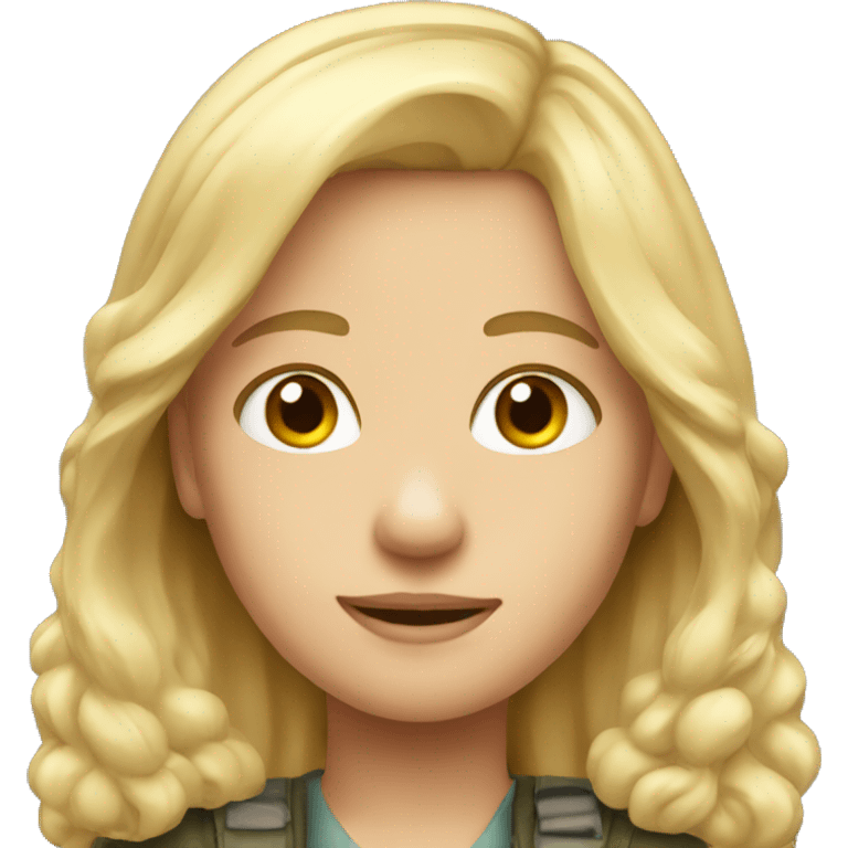 Blond girl long hair pilot emoji