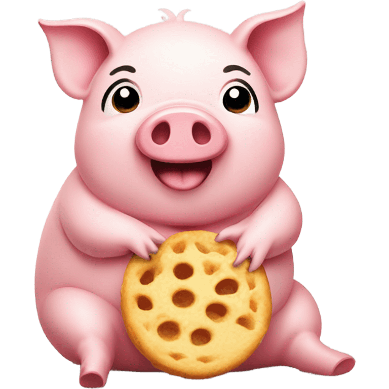 A piggy eating so much emoji