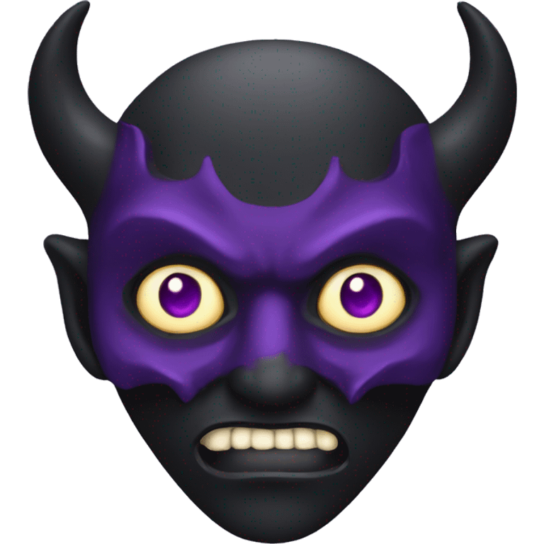 black demon mask with purple eyes emoji