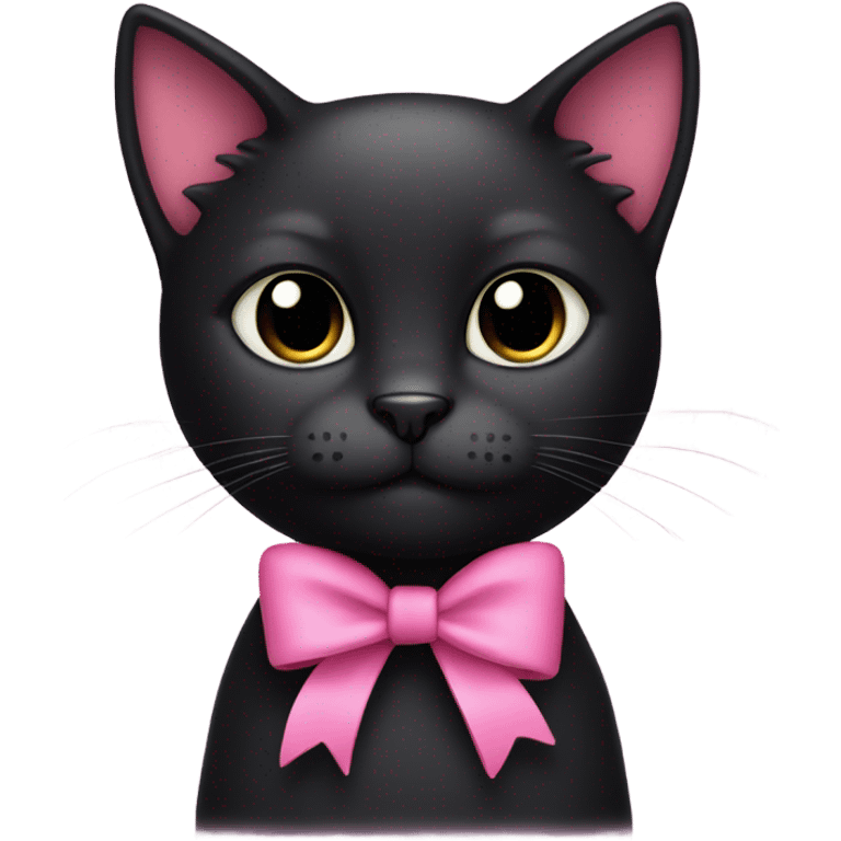 Black cat with a pink bow emoji