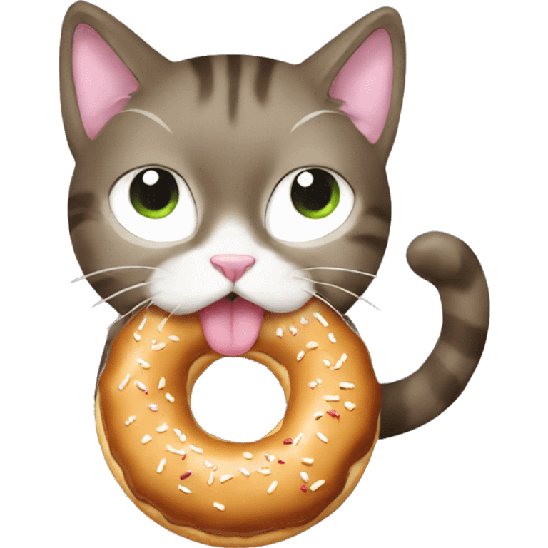 cat eating donat emoji