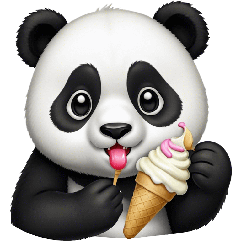 Panda eating ice cream emoji