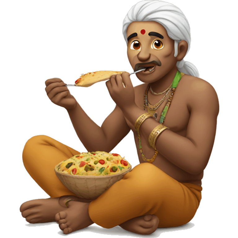 Indian man eating  emoji