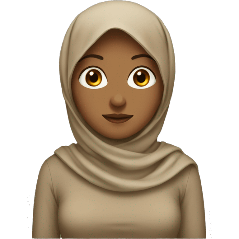 Back woman wearing a tan hijab emoji