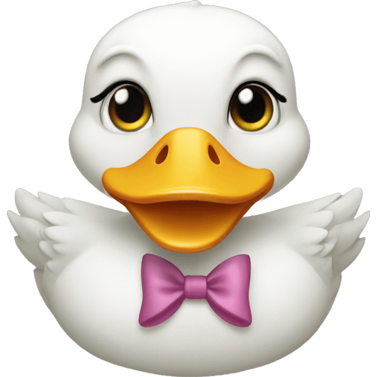 Duck with coquette bow emoji