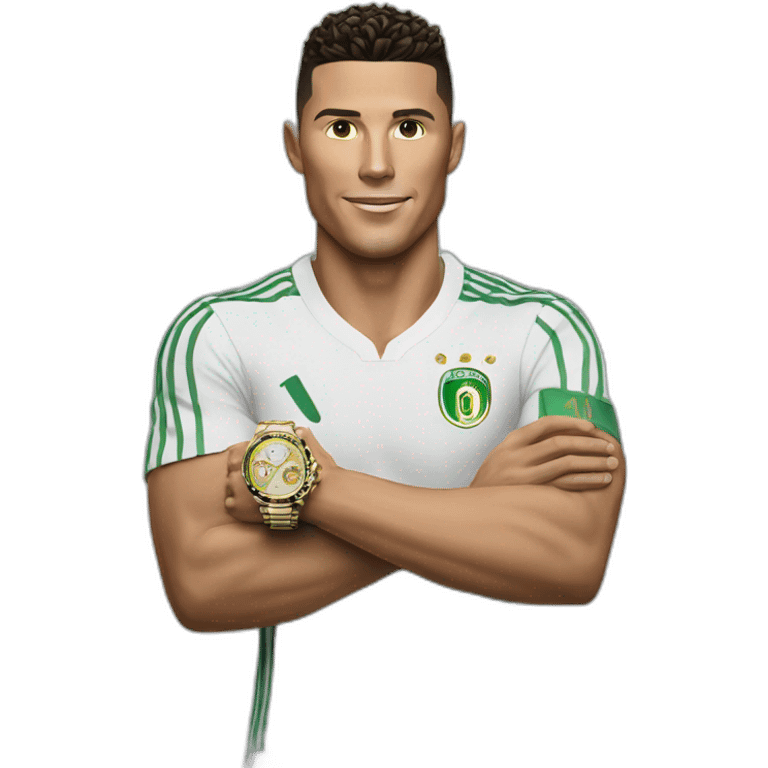 Ronaldo with rolex on his hand emoji