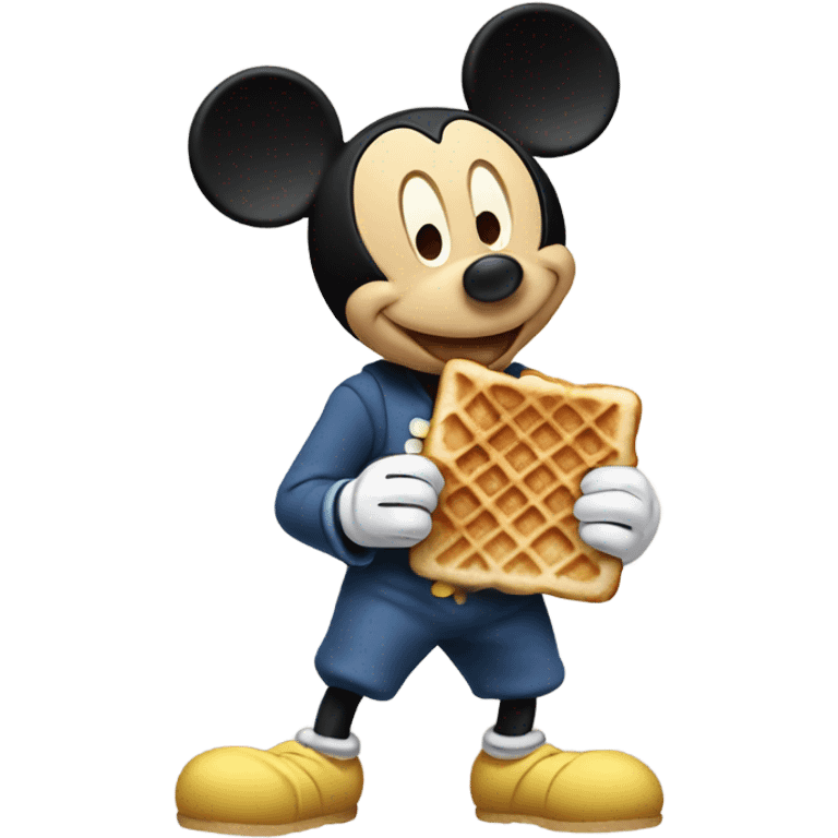 Mickey Mouse eating Mickey mouse waffles emoji