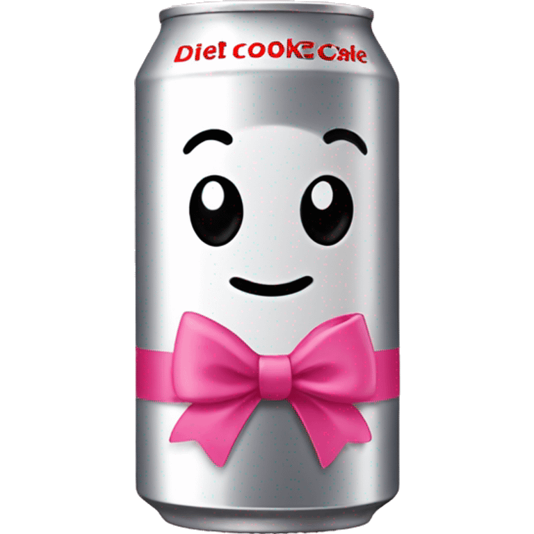 Diet Coke can with pink bow on top  emoji