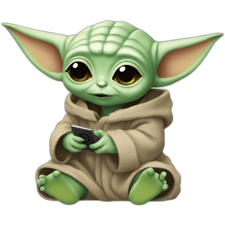 Baby Yoda listening to music emoji