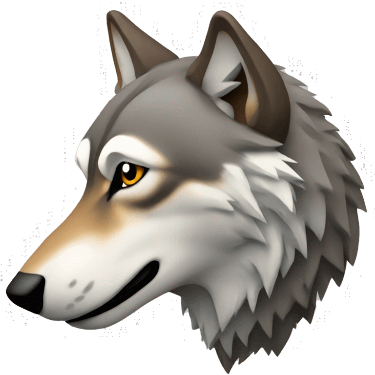 wolf head in profile   emoji