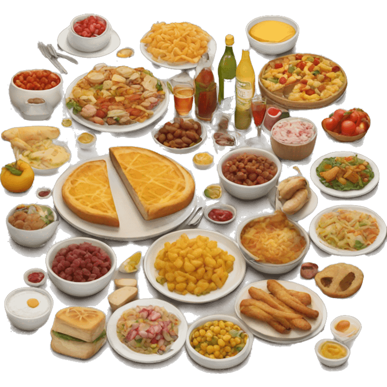 Table full of food emoji