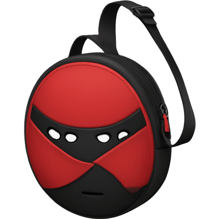 ninja, red and black cross bag emoji