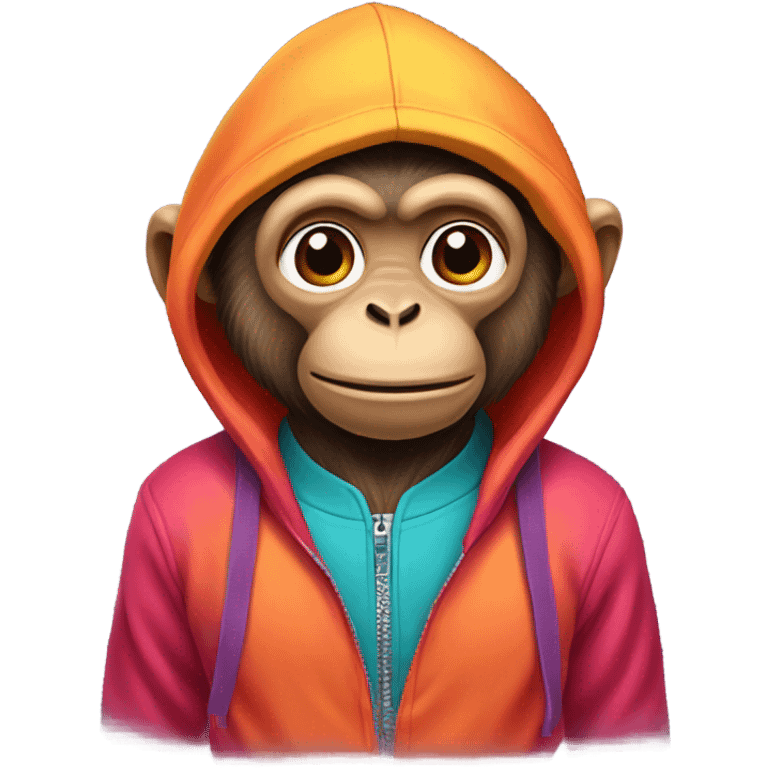 Monkey wearing a hoodie  emoji