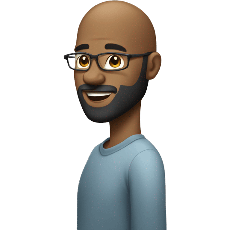 Black bald man with beard  use this same image  with smiling  emoji