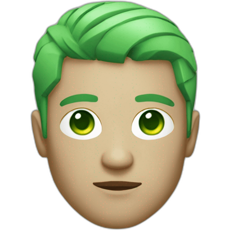 Cyberpunk White men with green gradient and short hair no glasses  emoji