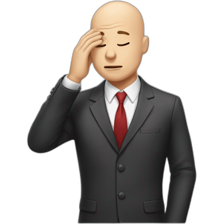  Bald facepalm in a suit emoji